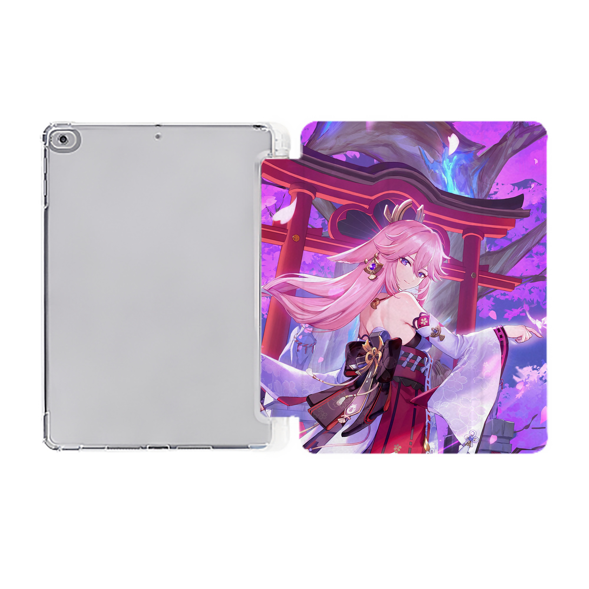 げんし神 genshin IPad ケース ペン収納付き 三つ折りスタンド PUレザー×シリコン 対応機種9.5/10.5/10.9インチ